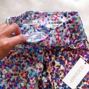 NEW GOLDSHEEP Party Pink Confetti Dot Leggings -SM